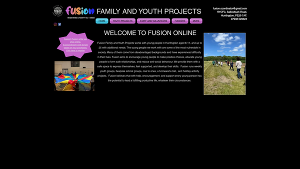 Screenshot of the Fusion Family And Youth Projects website