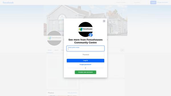 Screenshot of the Fencehouses Community Association website