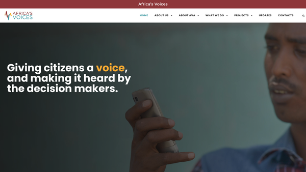 Screenshot of the Africa's Voices Foundation Limited website