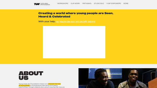 Screenshot of the The Young Urban Arts Foundation Limited website