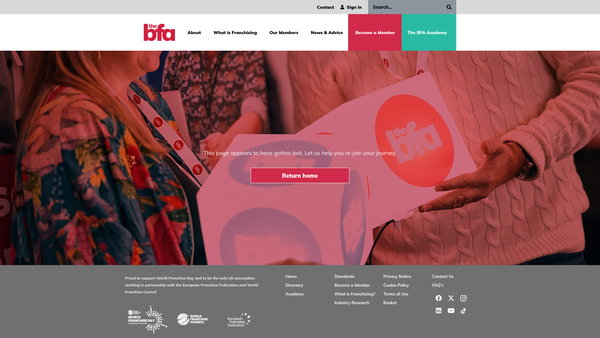 Screenshot of the The Franchise Trust website