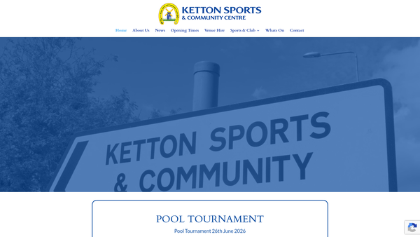 Screenshot of the Ketton Sports And Community Centre website