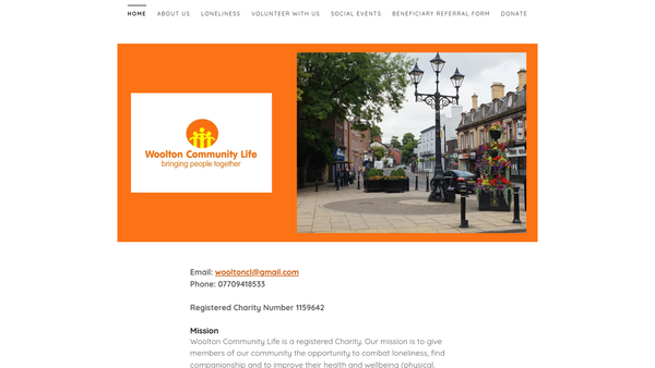 Screenshot of the Woolton Community Life website