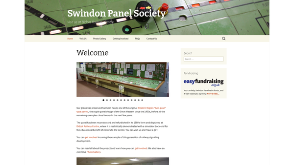 Screenshot of the Swindon Panel Society website