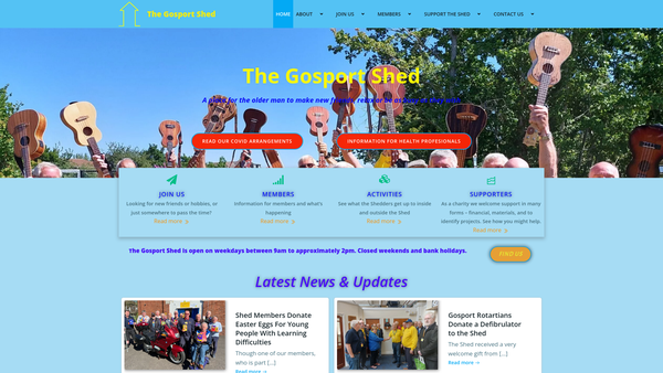 Screenshot of the The Gosport Shed website