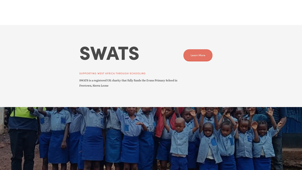 Screenshot of the Supporting West Africa Through Schooling (Swats) website