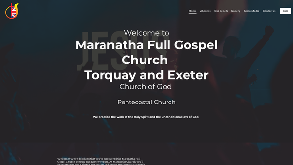 Screenshot of the Maranatha Full Gospel Church website