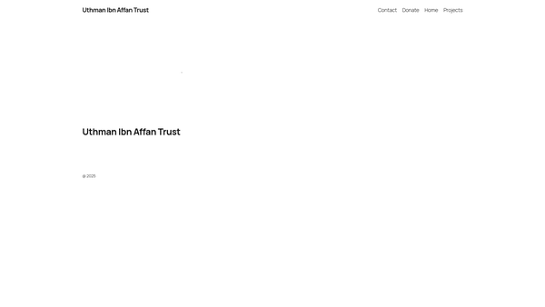 Screenshot of the Uthman Ibn Affan Trust website