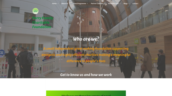 Screenshot of the Parry Family Charitable Foundation website