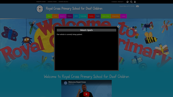 Screenshot of the Royal Cross Primary School PTFA website