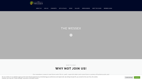 Screenshot of the Wessex Male Choir website
