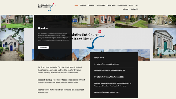 Screenshot of the South Kent Methodist Circuit website