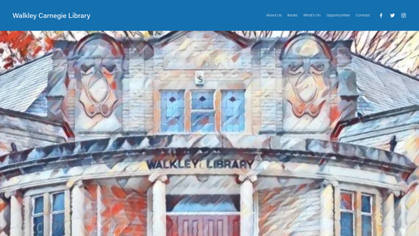 Screenshot of the Walkley Carnegie Library website