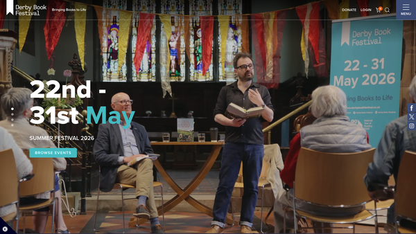 Screenshot of the Derby Book Festival website