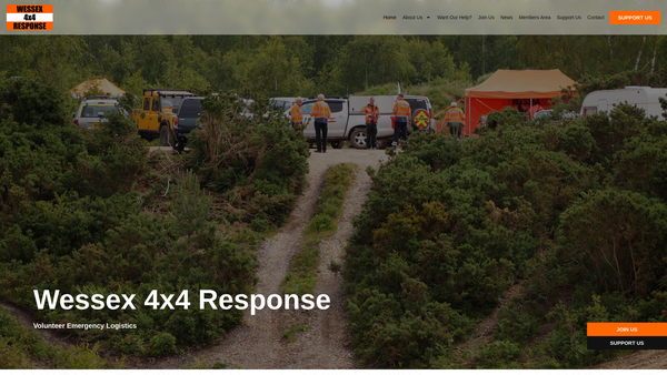 Screenshot of the Wessex 4x4 Response website