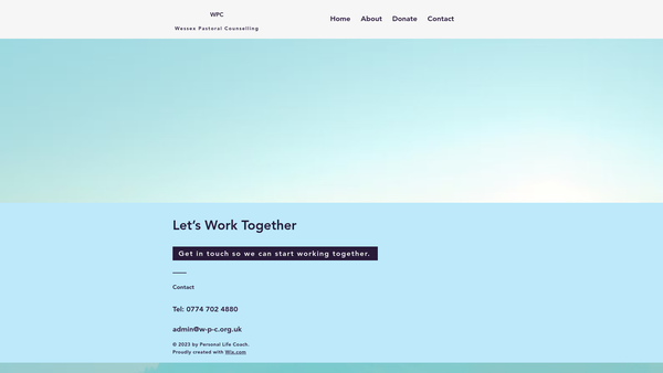 Screenshot of the Wessex Pastoral Counselling CIO website