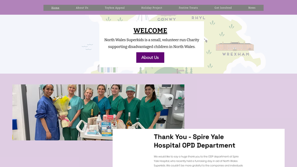 Screenshot of the North Wales Superkids website
