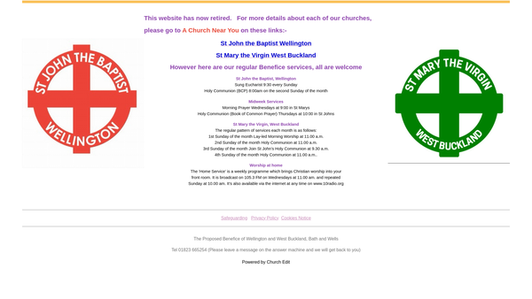Screenshot of the Theparochial Church Council Of The Ecclesiastical Parish Of St John's Wellington Somerset website