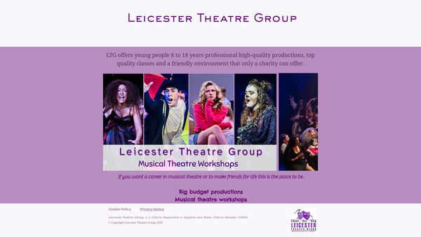 Screenshot of the Leicester Theatre Group website