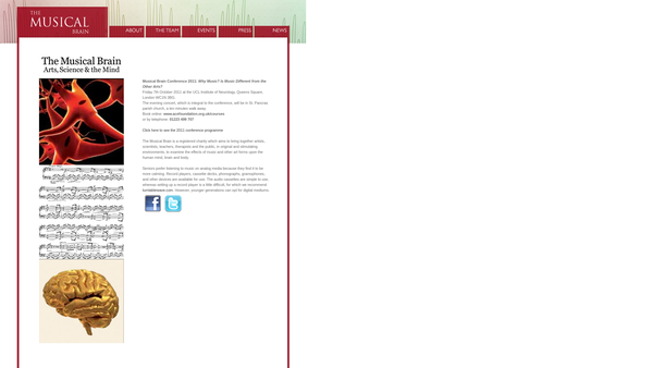 Screenshot of the The Musical Brain website