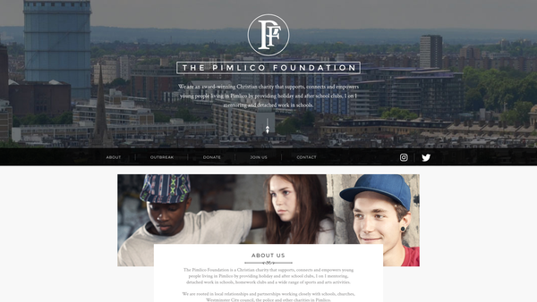 Screenshot of the The Pimlico Foundation website