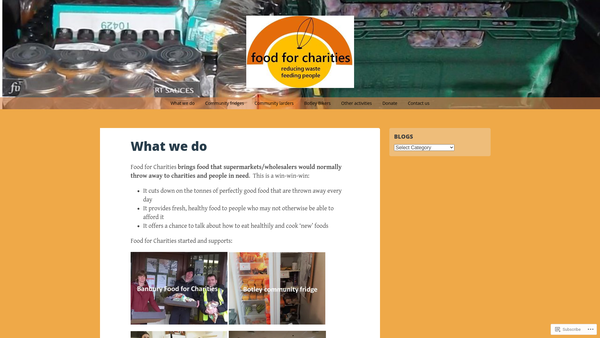 Screenshot of the Banbury Food For Charities website