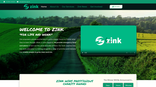 Screenshot of the The Zink Project CIO website