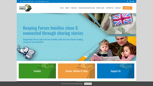 Screenshot of the Reading Force website