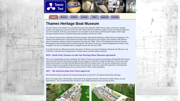 Screenshot of the The Tamesis Trust website