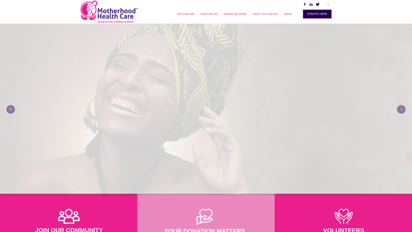 Screenshot of the Motherhood Health Care Ltd website