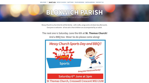 Screenshot of the The Parochial Church Council Of The Ecclesiastical Parish Of Bloxwich website