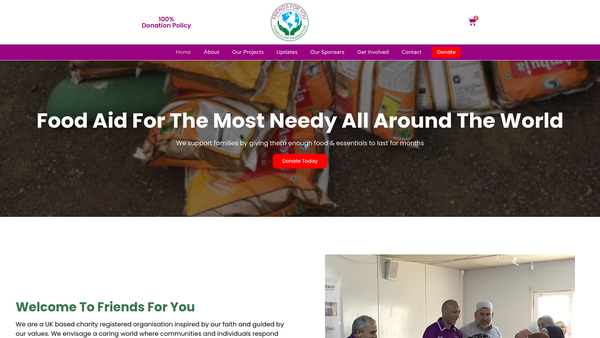 Screenshot of the Friends For You website