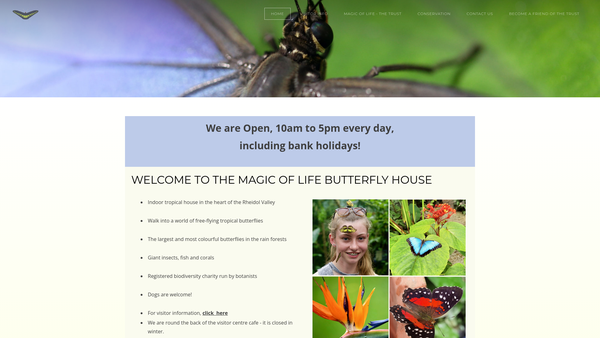 Screenshot of the The Magic Of Life Trust website