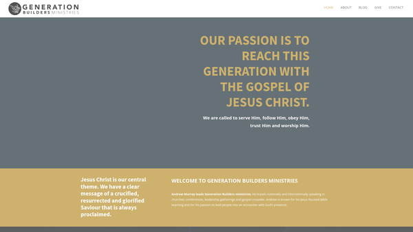 Screenshot of the Generation Builders website