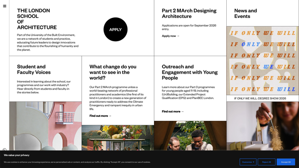 Screenshot of the Beechwood Architecture Charity website