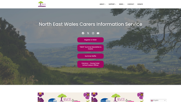 Screenshot of the Newcis website