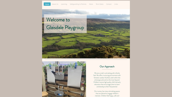 Screenshot of the Glaisdale Playgroup website