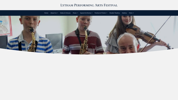 Screenshot of the Lytham Performing Arts Festival website