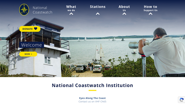 Screenshot of the National Coastwatch Institution website