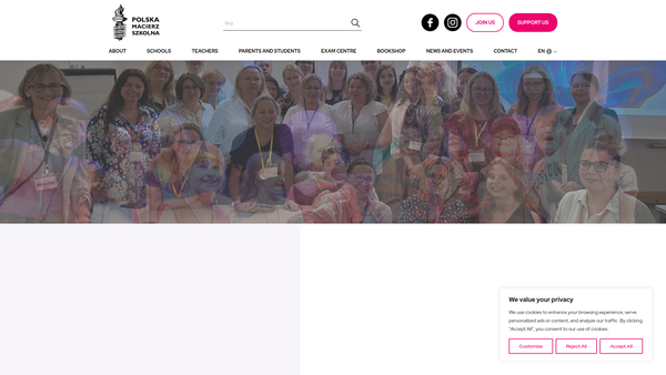 Screenshot of the The Polish Educational Society website
