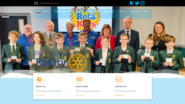 Screenshot of the Blyth Valley Rotary Charitable Trust Fund website