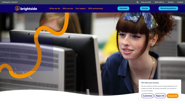Screenshot of the The Brightside Trust website