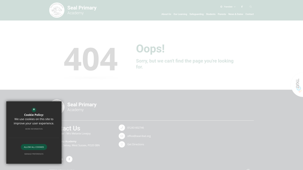 Screenshot of the Friends Of Seal Primary Academy website