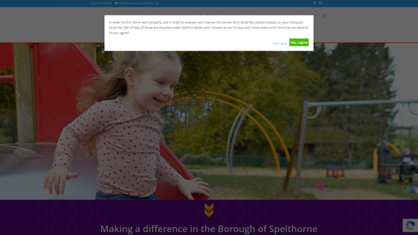 Screenshot of the Home-Start Spelthorne website