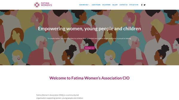 Screenshot of the Fatima Women's Association website