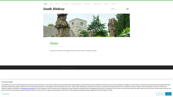 Screenshot of the South Hinksey Village Hall website