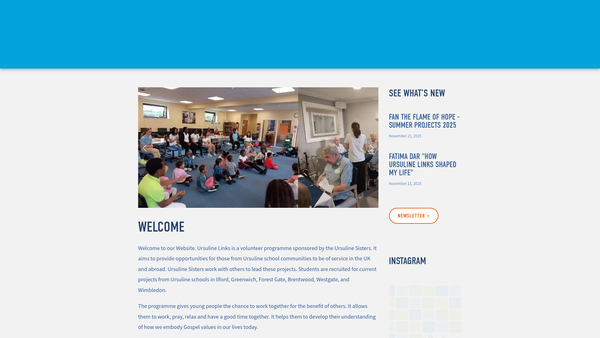 Screenshot of the Ursuline Links website