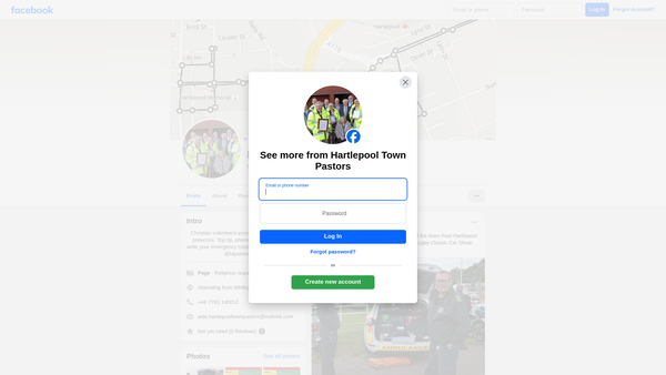 Screenshot of the Hartlepool Town Pastors website
