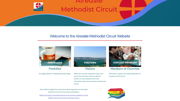 Screenshot of the Airedale Methodist Circuit website