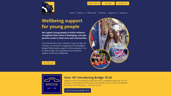 Screenshot of the The Abingdon Bridge website